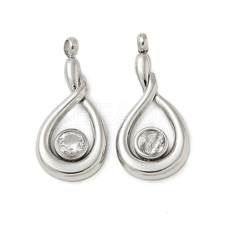 304 Stainless Steel Pendants STAS-R005-08P-05-1