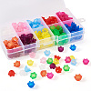 250Pcs 10 Colors Transparent Acrylic Bead Caps OACR-TA0003-21-3