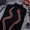 Snake Paillette Rhinestone Cloth Sew on Appliques PATC-WH0008-138-4