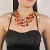 Alloy & Resin Beaded Multilayer Necklaces & Dangle Earrings Sets FS-WGF1004-05-2