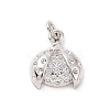Brass Micro Pave Cubic Zirconia Charms KK-C012-44G-4