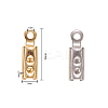 100Pcs 2 Colors 304 Stainless Steel Folding Crimp Ends STAS-CJ0001-161-2