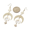 Moon & Sun Brass Dangle Earrings EJEW-TA00407-3