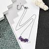 Natural Amethyst Chip Pendant Necklaces NJEW-JN05097-03-2