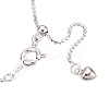 Rhodium Plated 925 Sterling Silver Ball Link Chain Necklaces NJEW-N054-16P-2