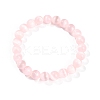 Dyed Natural Selenite Round Beaded Stretch Bracelets for Women G-U005-02L-4