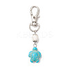 Tortoise Synthetic Turquoise and Natural Howlite & Lava Rock & Flower Amazonite Round Beaded Pendant Decoration HJEW-JM02295-3