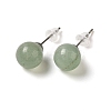 Natural Green Aventurine Stud Earrings G-B075-02P-02-1