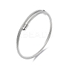 304 Stainless Steel Open Cuff Bangle with Oval Beaded X1-BJEW-C031-01P-1