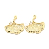 Brass Micro Pave Clear Cubic Zirconia Charms KK-Z044-26G-1