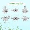 12Pcs 430 Stainless Steel Small Flower Connector Charms & Pendants JX240A-2