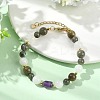 Natural Labradorite &  Amethyst & White Jade Beaded Bracelets for Women BJEW-JB13619-1