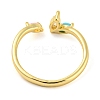 Horse Eye Shape Brass Micro Pave Cubic Zirconia Open Cuff Ring RJEW-Q782-04G-3