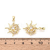 Brass Micro Pave Clear Cubic Zirconia Pendants KK-N259-08G-3