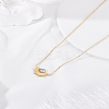 1Pc Sunset Stainless Steel Resin Pendant Necklaces NJEW-LP0009-51-3