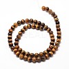 Natural Tiger Eye Round Bead Strands G-P072-33-6mm-2
