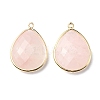 Faceted Natural Rose Quartz Pendants G-M356-A03-LG-1