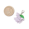 7Pcs Flower ABS Plastic Imitation Pearl & Acrylic Pendant Decorations HJEW-JM02882-3