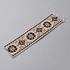 50 Yards Flat Embroidery Flower Polyester Ribbons OCOR-WH0082-112B-1