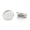 Tarnish Resistant 304 Stainless Steel Brooch Cabochon Settings STAS-G250-04P-B-2