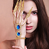 4pcs 2 Colors Acrylic Oval Full Hand Ring Bracelet BJEW-AN0001-23-6