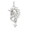 Brass Micro Pave Clear Cubic Zirconia Pendants KK-I476-13P-1