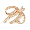 Brass Micro Pave Clear Cubic Zirconia Pendants KK-N256-18G-2