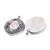 Natural Shell Polymer Clay Rhinestone Pendants KK-F868-20P-02-2