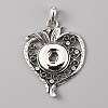 Alloy Rhinestone Hang Snap Base Pendant for Interchangeable Snap Charms Jewelry Making LS-FIND-WH0045-87AS-1
