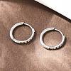 304 Stainless Steel Clear Cubic Zirconia Hoop Earrings EJEW-L307-05P-3