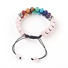 Chakra Natural Rose Quartz Braided Bead Bracelets BJEW-O164-A07-1