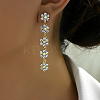 Real 18K Gold Plated Brass Micro Pave Cubic Zirconia Dangle Stud Earrings for Women TR0164-3-2
