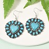 Alloy Synthetic Turquoise Dangle Earrings for Women EJEW-U053-11AS-2