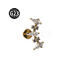 G23 Titanium with Clear Cubic Zirconia Internally Threaded Labrets WG8E19F-02-1