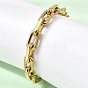 304 Stainless Steel Rectangle Ring Link Chain Bracelets for Women LS-BJEW-A152-02G-1