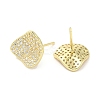 Rack Plating Brass Micro Pave Clear Cubic Zirconia Stud Earrings for Women EJEW-M260-09G-2