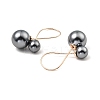 Shell Pearl Round Dangle Stud Earrings EJEW-Z024-07G-2