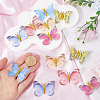18Pcs 6 Styles Cloth Butterfly Alligator Hair Clip OHAR-GF0001-39-3