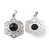 Natural Obsidian Pendants X-G-P498-02P-02-2