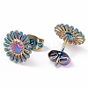 Ion Plating(IP) 304 Stainless Steel Sunflower Stud Earrings for Women EJEW-G338-05M-2