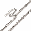 Non-Tarnish 304 Stainless Steel Twist Bar Link Chain Necklace for Women NJEW-E081-05P-2