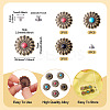6Pcs 3 Colors Chrysanthemum Alloy with Resin Decorative Rivets BUTT-TA0001-30-4