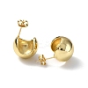 Brass Oval Dome Stud Earrings for Women EJEW-P214-04G-1