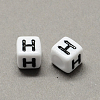 Large Hole Acrylic Letter European Beads SACR-Q103-7mm-01H-2