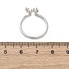 Antler Shape 925 Sterling Silver Micro Pave Cubic Zirconia Cuff Rings for Women RJEW-U046-01PG-3