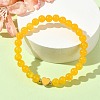 Natural Malaysia Jade Round Beaded Stretch Bracelets BJEW-JB09881-02-2