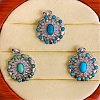 925 Sterling Silver with Dyed Synthetic Turquoise Pendants G-C276-01A-1