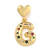 Brass Micro Pave Colorful Cubic Zirconia Pendants KK-P281-01G-G-1