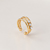 Alloy Crystal Rhinestone 3 Lines Fake Lip Rings FS-WGE11C8-01-4