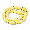 Handmade Porcelain Ceramic Beads Strands PORC-T006-03L-2